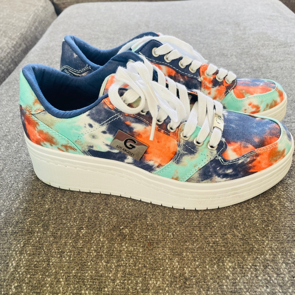 GBG Los Angeles Sneaker Womens 8.5 M GGRIGSTER3 Tie Dye Platform Lace Up